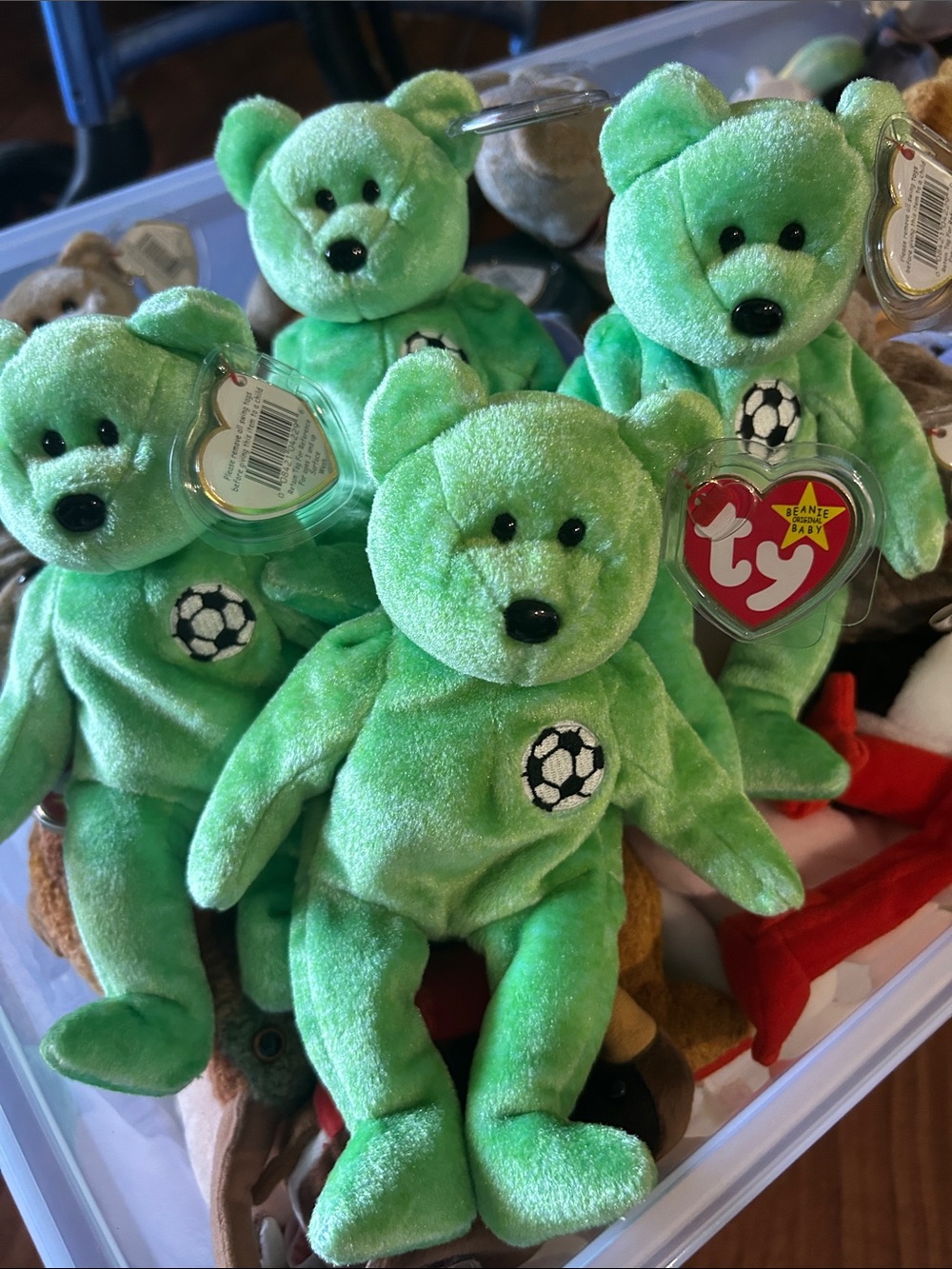 Green Plush Teddy Bear with Soccer Patch - Soft Kids Stuffed Animal